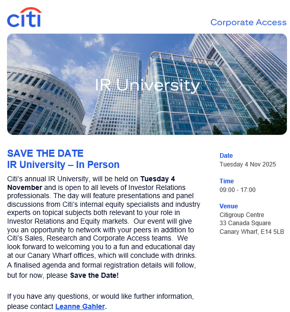 save the date Citi