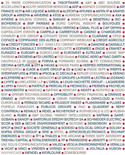 sociétés représentées au 06/08/2026